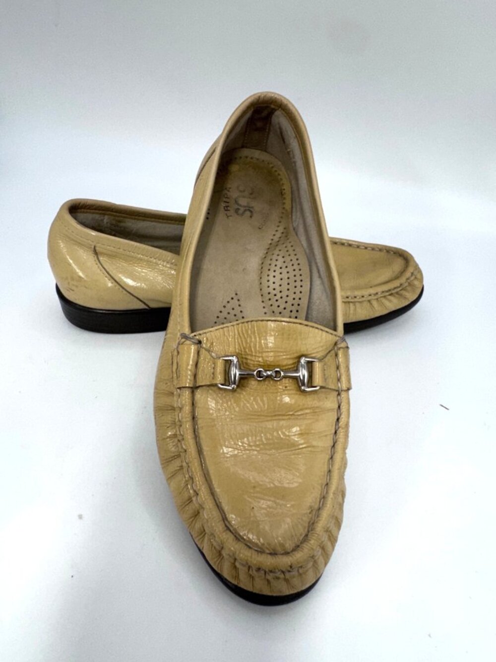 SAS Metro Tripad Comfort Beige Yellow Leather Loafers HorseBit Womens 7.5 Comfor
